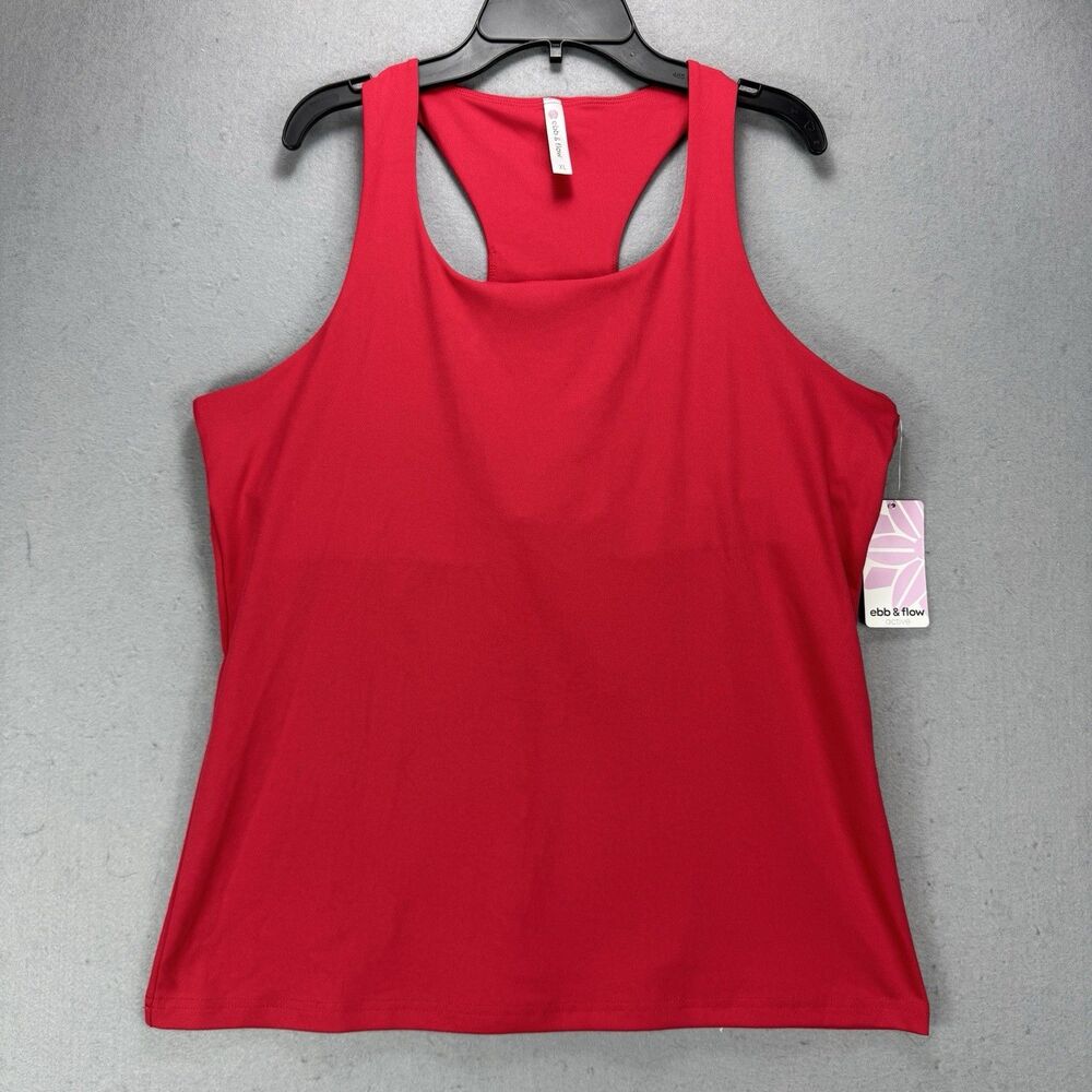NWT Ebb & Flow Red Bra Top Racerback Tank Sz XL Activewear Athleisure Workout
